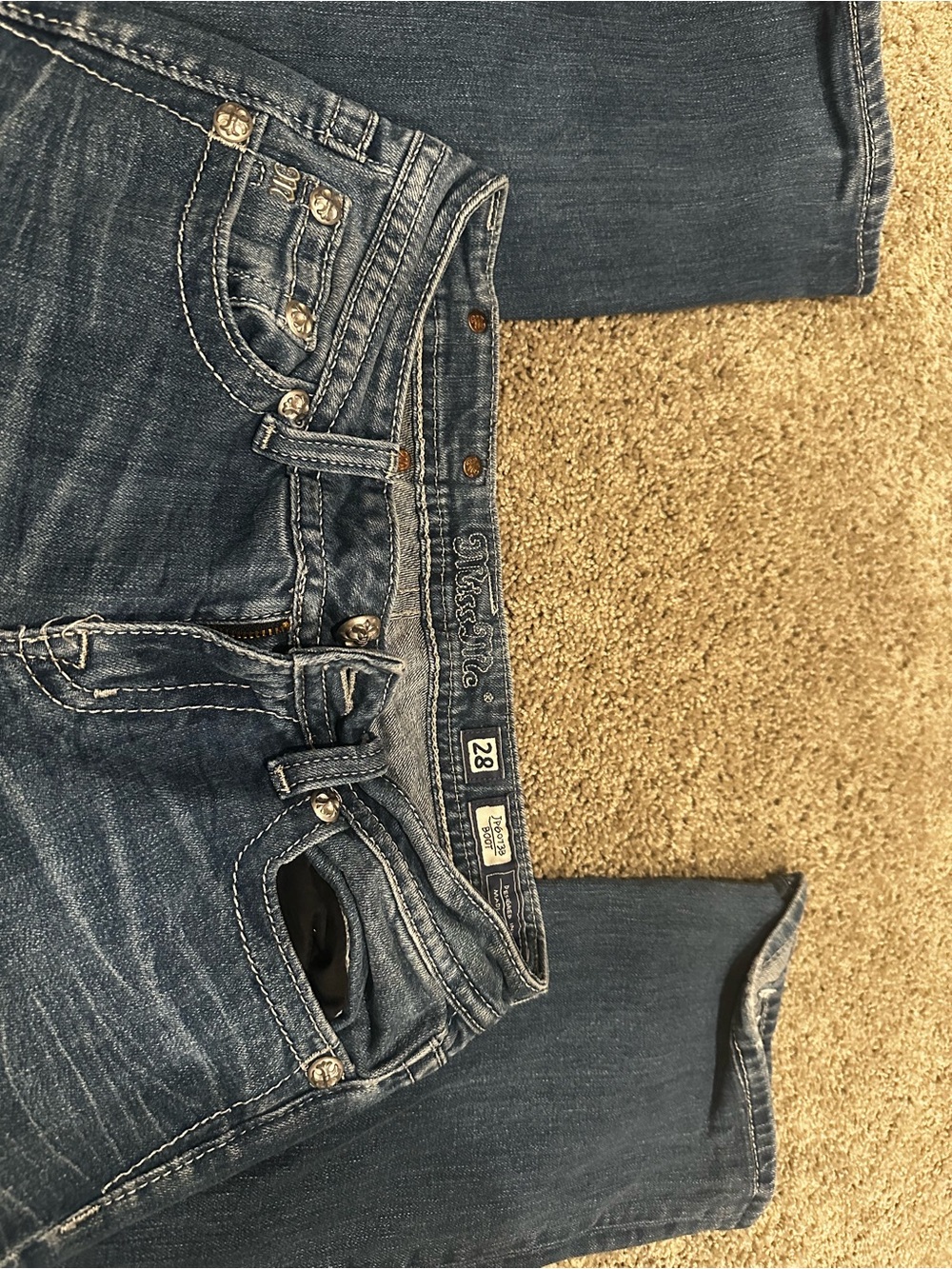 Miss Me Dark Blue Embellished Boot Cut Jeans - Picture 3 of 5